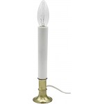 Creative Hobbies Electric Window Candle Lamp with Brass Plated Base Dusk to Dawn Sensor Turns Candle on in Dark and Off in Light Ready to Use! - B2KIRRJ6U