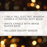 Darice 9 Electric Window Brass-Plated Base Plug-in Lamp Sensor Automatically Turns Candle on in Dark and Off in Light – Includes 7W Glass Bulb - B2SQE94WJ