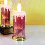 KESOTO Ramadan Eid LED Candle Lamps Battery Powered Table Party Decoration Golden - BFWJE0XBP