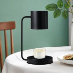 Melting Wax Lamp Candle Warmer Adjustable Top Down for Bedroom Home Black - B0XDNKWY3