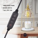 NEARUS Candle Warmer Lamp Auto Shut Off and Brightness Heat Level Control with Timer and Dimmable Switch Top-Down Candle Melting with Marble Base and 2 BulbsBlack - BDJ79LNOH