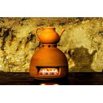 Qparts Pottery Candle Stove,Terracotta Candle Heater,Dia.7.9inch Farmhouse Stove Pots,Clay Candle House - BYG0E9O49