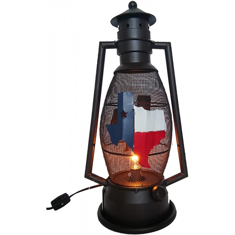 S. Star Texas Metal Electric Lantern 15.25 Tall 8 Wide Dark Brown - BY4X3IB55
