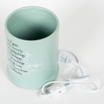 Serenity Prayer Teal White Floral Design Stoneware Electric Large Jar Candle Warmer - B2PPVY9CZ
