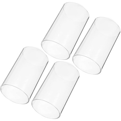 VICASKY 4Pcs Glass Candle Lamp Cover Clear Cylinder Lamp Shade Candle Holders Candle Tube Covers Light Fixtures Replacement Supplies - B2SENIAP1