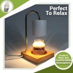 Welmy Candle Warmer Exquisite Design Candle Warmer Lamp White Candle Lamp Warmer Moder Wood Base Candle Warmers Home Decor Candle Warmer Lantern Electric Large - BPQM8NS57