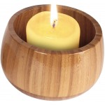 Bamboo Bowl Candle Holder Change Jar Candy Jar or Craft Container 10 Pieces - BXU7TAE3N