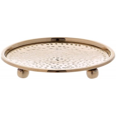 Hammered Candle Holder Plate in Gold-Plated jag 10 cm - BQMRZAE4L