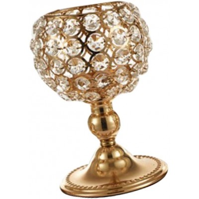 Harilla Crystal Candle Sconce for Dining Room Wedding Table Centerpieces 15cm Gold 15cm 20cm 25cm 30cm 35cm - BVUEIDCGT