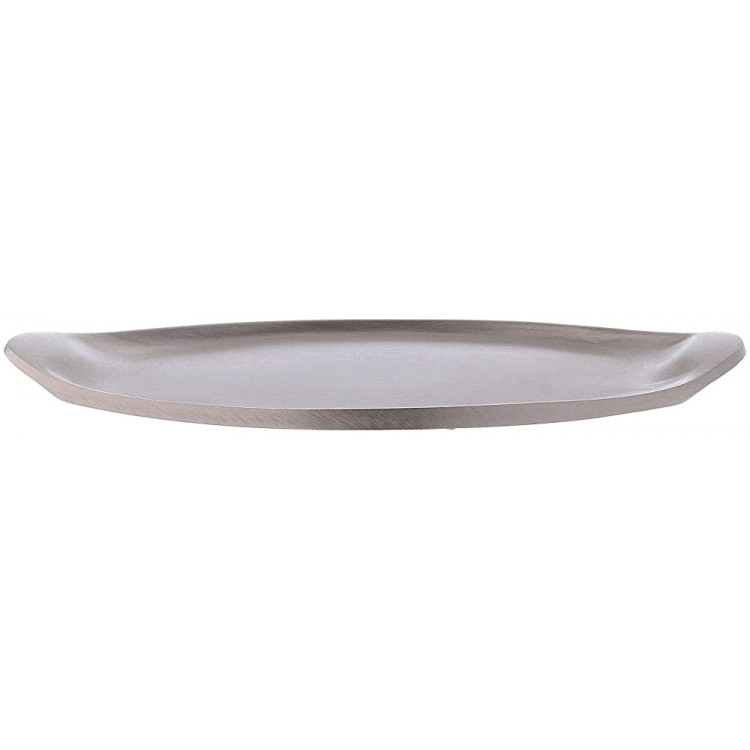 Holyart Oval Candle Holder Plate with Raised Edges in matt Silver-Plated Brass - BBSBLZPC8