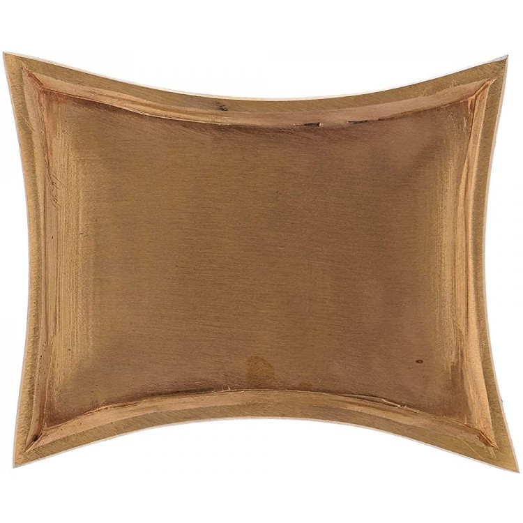 Holyart Rectangular Candle Holder Plate in satinised Gold-Plated Brass 11x7 cm - BZP1H7UND