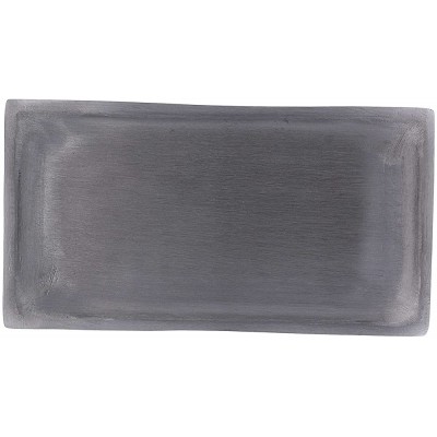 Holyart Rectangular Candle Holder Plate in satinised Silver-Plated Aluminium 17x9 cm - BDUGVL02F