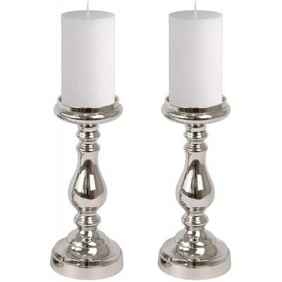 House & Homestyle Candle Holders Nickel Silver Medium - B82PMX3TX