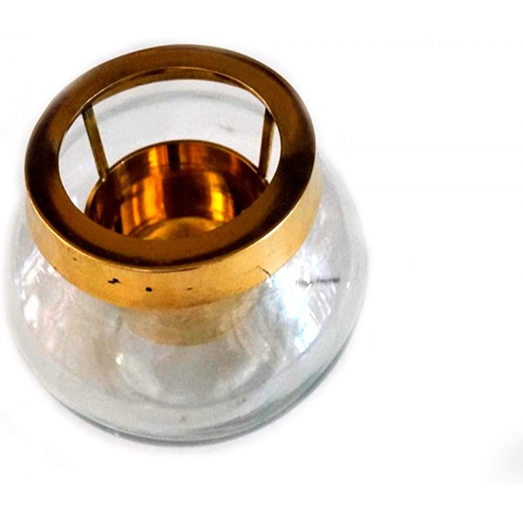 India Overseas Trading Corporation Glass Ball Candle Holder 3 with Brass Center - B6EY737KD