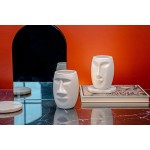 Light-Glow Moai Inspiration-Woman-Candle Holder Porcelain White 10 x 7 x 9.7 cm - BUUS2Y3HA