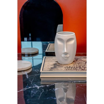 Light-Glow Moai Inspiration-Woman-Candle Holder Porcelain White 10 x 7 x 9.7 cm - BUUS2Y3HA