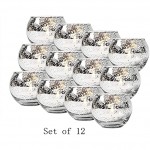 StoneHouse Round Silver Votive Candle Holders Mercury Glass Tealight Candle Holder Set of 12 - BODVLMOV7