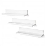 Americanflat 14 Inch Floating Shelves Set of 3 in White Composite Wood Wall Mounted Storage Shelves for Bedroom Living Room Bathroom Kitchen Office and More - B90R4TPS3