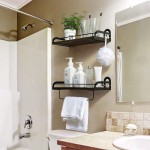 Bathroom Shelves Wall Shelves with Towel Bar for Shower Floating Shelves Wall Mounted for Bathroom Organizer and Storage Spice Wine Coffee Shelves for Kitchen Wall Storage - BP5ARAD5R