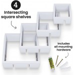 Greenco 4 Cube Intersecting Mounted Floating Wall Shelves 25.5 Inch White - BZ9ASS7KY