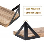 Klvied Floating Shelves Wall Mounted Set of 4 Rustic Wood Wall Shelves Storage Shelves for Bedroom Living Room Bathroom Kitchen Office and More Carbonized Black - BAFX8CWB7