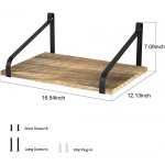 Love-KANKEI Floating Shelves Wall Mount Rustic Wood Wall Shelves with Large Storage L16.5 x W12 inch for Kitchen Living Room Bathroom Bedroom Set of 2 Carbonized Black - BFQ3IPOX5