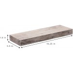 Sorbus Floating Shelf Set — Rustic Wood Hanging Rectangle Wall Shelves — Perfect for Home Décor Trophy Display Photo Frames and More 3-Pack Grey - B8ES7X1KH