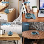 Ashtray Ceramic Ashtray with Lids Windproof Cigarette Ashtray for Indoor or Outdoor Use Handmade Ceramic Ashtray for Home Office Indoor Decoration Ash Holder for Smokers Blue - BA0R1UKEQ