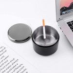 Ashtray for Cigarettes Indoor or Outdoor FriyGardcn Ashtray for Weed Cool Cute and Standing Ashtray Black Plastic Ashtray with a Stainless Steel Liner Ash Tray for Patio Office and Home - BKQGTPPHX