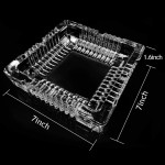 Ashtray Large Glass Ashtray for cigarette cigar Clear Crystal Ash trays Outdoor Glass Spuare Ashtrays 7x7inch - BYQOL0CB8