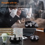 Ashtray OHFLY Outdoor Ashtray with Lid Stainless Steel Home Ash Tray Set for Cigarettes Cool Ashtray for Outside and Indoor Use X-Large – Black - B06SOWMC0