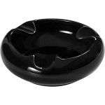 Cigar Ashtray Outdoor-Cigar Accessories -5.9 inch Handmade Ceramic Cigar Ashtrays-Cigar Rest Stand-Gift for Men Dad Husband Boyfriend-Cigarette Ash Tray for Patio，Home，Indoor，Outside，Office Black - BKN3WH6ZI
