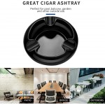 Cigar Ashtray Outdoor-Cigar Accessories -5.9 inch Handmade Ceramic Cigar Ashtrays-Cigar Rest Stand-Gift for Men Dad Husband Boyfriend-Cigarette Ash Tray for Patio，Home，Indoor，Outside，Office Black - BKN3WH6ZI