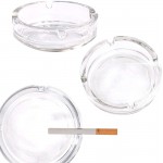 Fargus Glass Ashtrays for Cigarettes Portable Decorative Modern Ashtray for Home Office Indoor Outdoor Patio Use Fancy Cute Cool Ash Tray Pack of 2 Clear - B4A66C68X