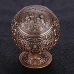 Kadimendium Ashtray Travel Car Ashtray Metal Vintage Style Round Ball for Outdoor Indoor Use for Home Decoration for Gift DecorationCopper Castle - BSNEV15PD