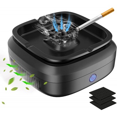 Multifunctional Smokeless Ashtray for Cigarette Smoker USB Rechargeable Smoke Grabber Ash Tray for Indoor Outdoor Home Office Car Great for Smoker - BWZC9TBNO
