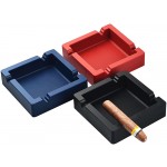 OILP Cigar Ashtray Big Ashtrays for Cigarettes Outdoors Large Black 4 Dual-use Rest Unbreakable Silicone Cigar Ashtray for Patio Outside Indoor Home Decor - BVY6PUBVE