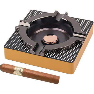 OILP Cigar Ashtray Metal Outdoor Cigar Cigarette Ashtray for Patio Home Modern Table Cigar Ashtrays -Square,Alloy - BI4G6P414
