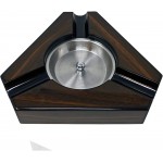 Prestige Import Group Triangular Maple Lacquer 3 Cigar Ashtray Dark Maple Wood and Black Accents - BZ0GTUVV0