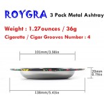 roygra Ashtray Metal Cigarette Ashtray 5.4 '' Diameter Stackable 3 Pack - B8FDNZ5TL
