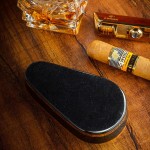 roygra Cigar Ashtray Outdoor Ceramic Ashtray Cigar Travel Ashtray Black - BIREO8T5V