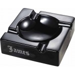 Visol Personalized Donovan Black Ceramic Cigar Ashtray for Patio Use with Free Engraving - BXJRIJ1OP
