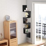 AZL1 Life Concept Corner Shelves for Home Office Decor Bedroom Livingroom 7.75 inches Black 2 - BJB5G6SAF