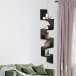 AZL1 Life Concept Corner Shelves for Home Office Decor Bedroom Livingroom 7.75 inches Black 2 - BS6PBWV24