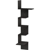 Furinno Rossi Wall Mounted Shelves 5-Tier Rectangle Espresso Black - BENNNN40K