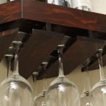 WELLAND Rustic Wood Corner Floating Shelves Wall Mount Corner Wine Rack -2 Pack with 6 Glass Slot Holder - BNI6R15EX