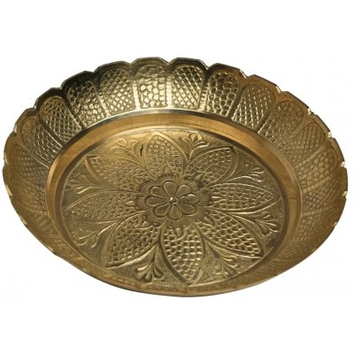 Aditri Creation Nakshi Plate Decorative Brass Indian Prasad Plate Katori for Pooja Pooja Utensils Item Articles Size 5" Diameter Patra Katori - BPIGOOSK3