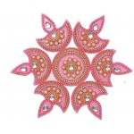 Aditri Creation Pink Diya Floor Rangoli Home Decor Acrylic Traditional Handmade Rangoli Gift for Home Floor Decor Indian Wedding Festival Decoration Return Gift. Size:- 7 - B4LI7QIEK
