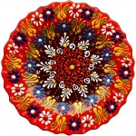 ALACA Turkish Handmade Decorative Plates 7.08'' 18cm Ceramic Traditional Unique Ornament with Stand for Home Office Kitchen Hand-Painted Wall Hanging Decor for Display Any color can come - B2671HKE7