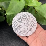 CRYSTLAND,Selenite Carvings,Hand Made,Morocco,Healing Crystal,Crystal Gift,Crystal Holder The Flower of Life Plate 4Inch - BUH66E4D2